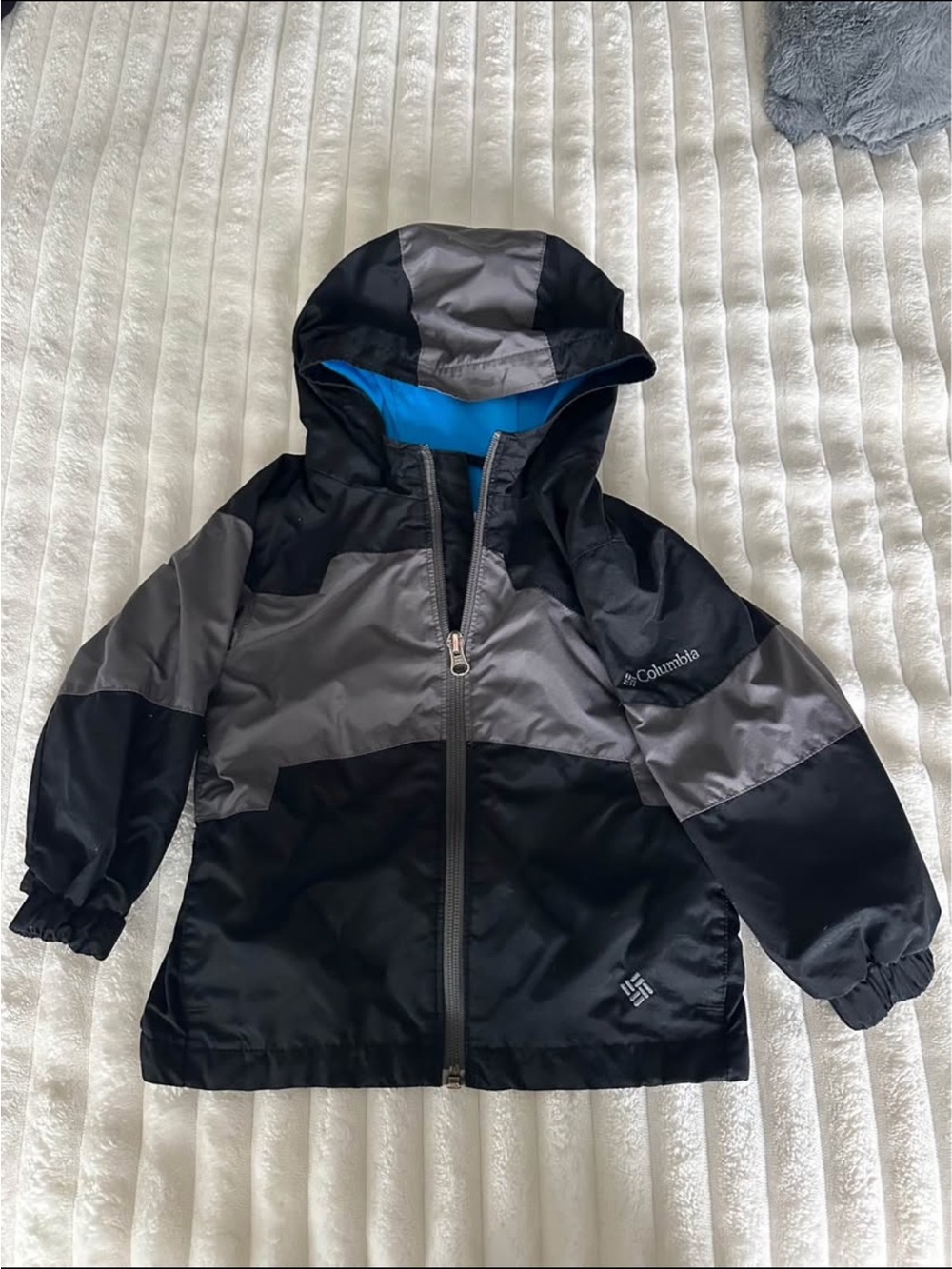 Columbia Boys' Black & Gray Hooded Waterproof Jacket